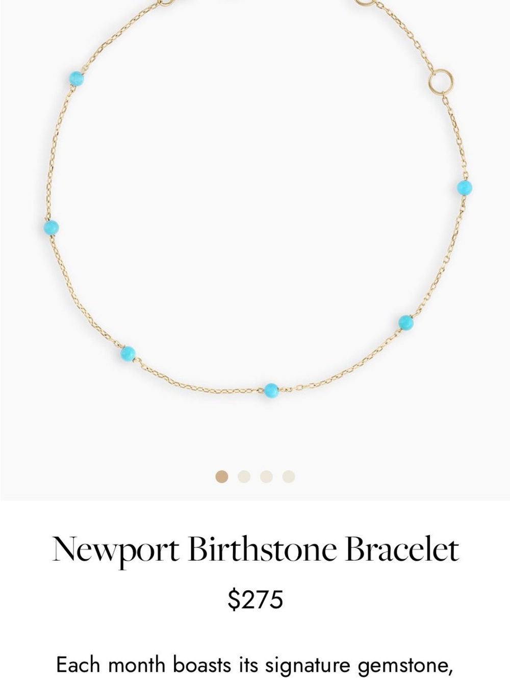 Gorjana Turquoise and Gold Newport Birthstone Bracelet